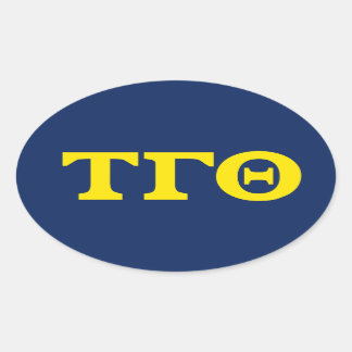 Tau Gamma Theta Oval Stickers - Gelb auf blau