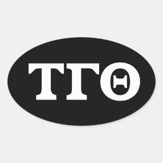 Tau Gamma Theta Oval Stickers - Weiß auf Schwarz