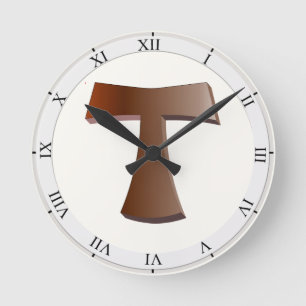 Tau-Kreuz Runde Wanduhr