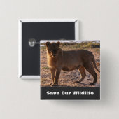 Tau Rette unsere Tierwelt Button (Vorne & Hinten)