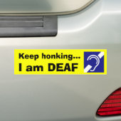 Taub, Keep honking…, bin ich TAUB Autoaufkleber (Auf Auto)