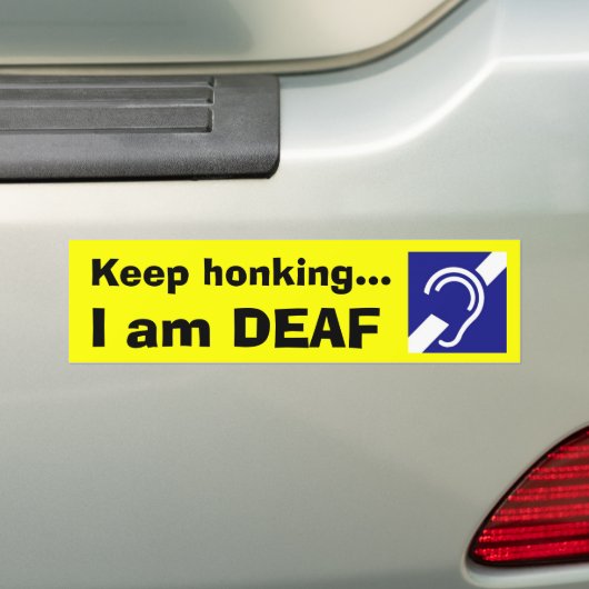 Taub, Keep honking…, bin ich TAUB Autoaufkleber (Auf Auto)