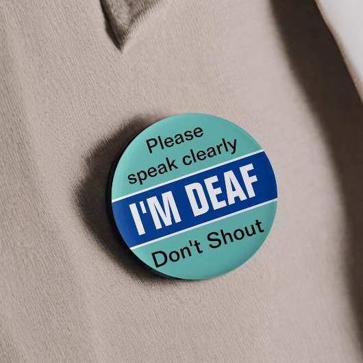 Taubbewusst, Hörbehinderung, Taubheit, weniger hör Button