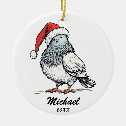 Täubchen Weihnachten Weihnachten Personalisiert Keramik Ornament (Vorne)