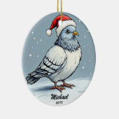 Täubchen Weihnachten Weihnachten Personalisiert Keramik Ornament (Rechts)