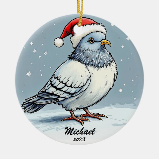 Täubchen Weihnachten Weihnachten Personalisiert Keramik Ornament (Vorne)