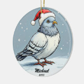 Täubchen Weihnachten Weihnachten Personalisiert Keramik Ornament (Links)