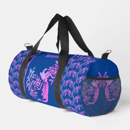 Taube auf Branch Bird Motif Art Personalisiert Duffle Bag (Rechte Ecke)