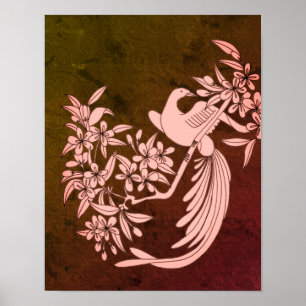 Taube auf Branch Bird Motif Art Poster