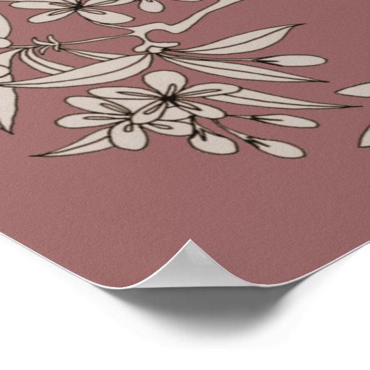 Taube auf Branch Bird Motif Art Poster (Ecke)