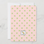 Taube auf Branch Pink Christening Einladung (Rückseite)