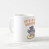 Taube auf Surfbrett mit Coo Summer Funny Kaffeetasse (Vorderseite Links)