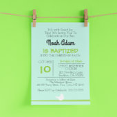 Taube auf Zweig Blauer Taufen Einladung