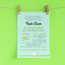 Taube auf Zweig Blauer Taufen Einladung