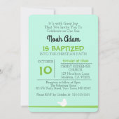 Taube auf Zweig Blauer Taufen Einladung (Vorderseite)