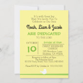 Taube auf Zweig Gelbe Dedication Einladung (Vorderseite)