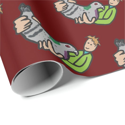 Taube Behaltend Geschenkpapier (Rolleneckpunkt)
