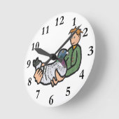 Taube Behaltend Runde Wanduhr (Winkel)