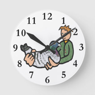 Taube Behaltend Runde Wanduhr