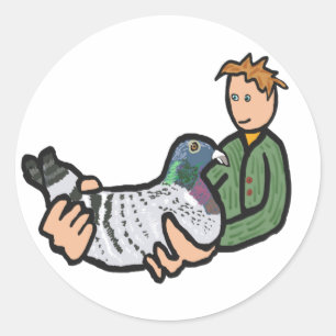 Taube Behaltend Runder Aufkleber