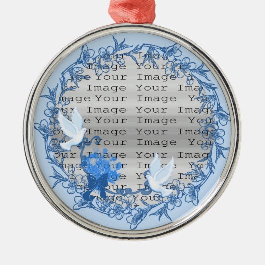 Taube Custom Round Silver Ornament (Vorne)