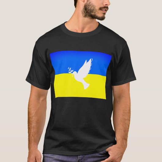 Taube der Friedensflagge der ukrainischen Freiheit T-Shirt (Vorderseite)