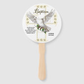 Taube der Friedenstaufe Fächer (Rückseite)