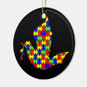 Taube der Hoffnung - Autismus-Puzzlespiel-Stücke Keramikornament (Links)