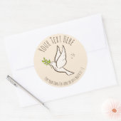 Taube des Friedens. Die Bewegung zur Bekämpfung de Runder Aufkleber (Umschlag)