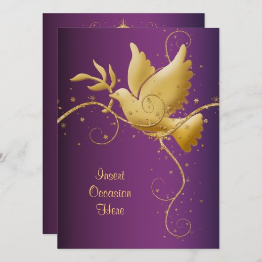 Taube des Friedens Einladung (Vorne/Hinten)