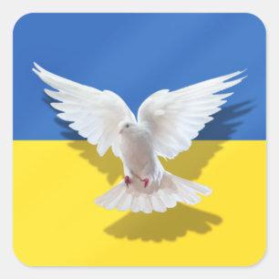 Taube des Friedens - Flagge der Ukraine - Freiheit Quadratischer Aufkleber