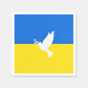 Taube des Friedens - Flagge der Ukraine - Freiheit Serviette