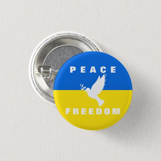 Taube des Friedens - Flagge der Ukraine - Frieden Button (Vorne & Hinten)