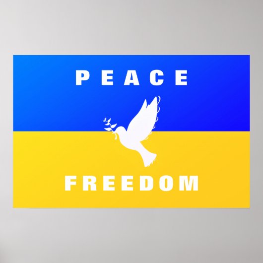 Taube des Friedens - Flagge der Ukraine - Frieden Poster (Vorne)