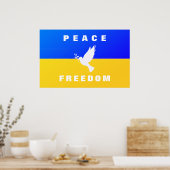 Taube des Friedens - Flagge der Ukraine - Frieden  Poster (Küche)