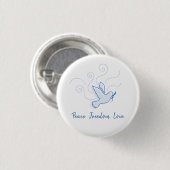 Taube des Friedens. Frieden. Freiheit. Liebe. Button (Vorne & Hinten)