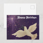 Taube des Friedens Frohe Feiertage - Postkarte (Vorne/Hinten)