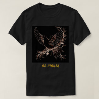Taube des Friedens, geh höher, goldene Farbe T-Shirt