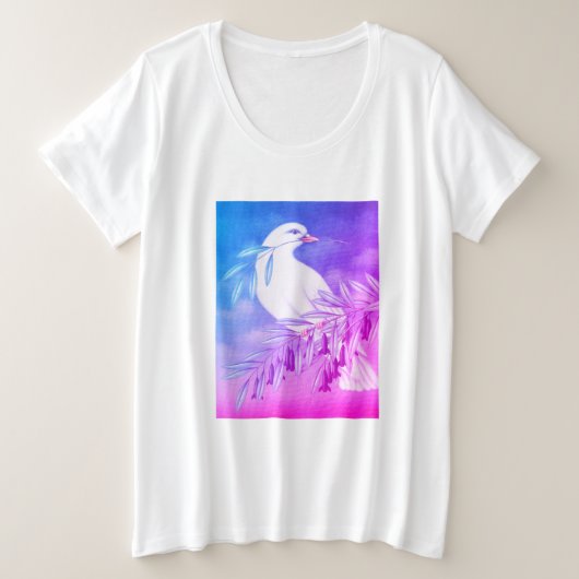 Taube des Friedens Große Größe T-Shirt (Design vorne)