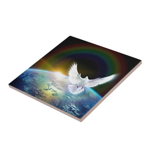 Taube des Friedens Heiliger Geist über der Erde mi Fliese (Seite)