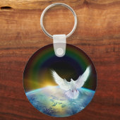 Taube des Friedens Heiliger Geist über der Erde mi Schlüsselanhänger (Vorderseite)