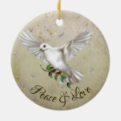 Taube des Friedens Keramik Ornament (Hinten)