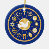 Taube des Friedens Keramikornament (Vorne)