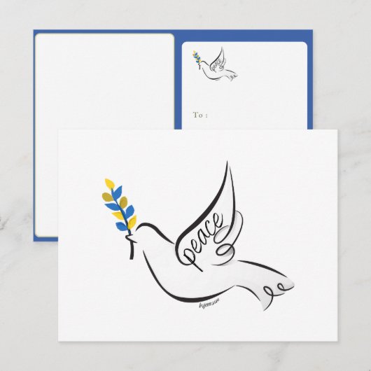 Taube des Friedens Postkarte (Vorne/Hinten)