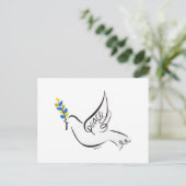 Taube des Friedens Postkarte (Stehend Vorderseite)
