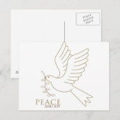 Taube des Friedens Postkarte (Vorne/Hinten)