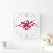 Taube des Friedens Quadratische Wanduhr (Zuhause)