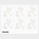 Taube des Friedens Quadratischer Aufkleber (Blatt)