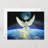 Taube des Friedens über den Planeten Erde Postkarte (Vorne/Hinten)