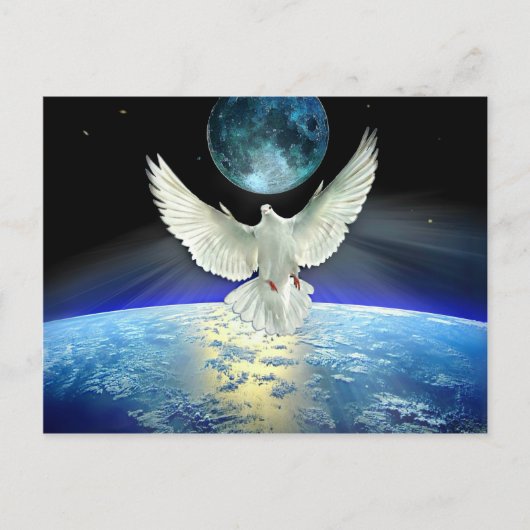 Taube des Friedens über den Planeten Erde Postkarte (Vorderseite)